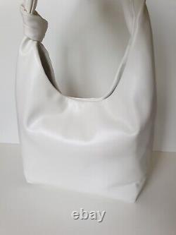 DKNY White Shoulder Bag, Hobo style Sasha. Large, smooth finish, knot RRP £265