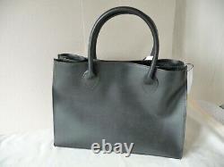 Designer Black Leather side zipped'Lila Tote' bag