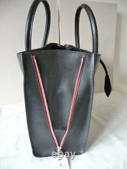 Designer Black Leather side zipped'Lila Tote' bag