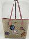 Disney X Coach Princess City Tote Signature Canvas With Patches C3724 Nwt