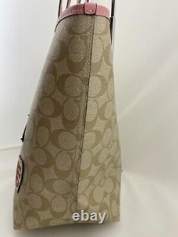 Disney X Coach Princess City Tote Signature Canvas with Patches C3724 NWT