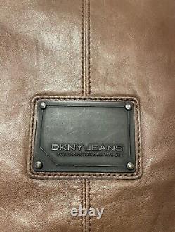 Dkny-designer Butter Soft -top Quality Leather Slouchy Crossbody Bag In Tan -new