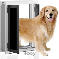 Dogs Door with with Magnets Double Flaps Lockable Large Aluminum Pet Door