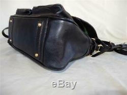 Dooney & Bourke Florentine Black Flap Foldover Crossbody Saddle Bag Purse