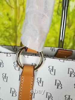 Dooney&Bourke Womens Bone White Logo Leather Tammy Tote Hand Bag New
