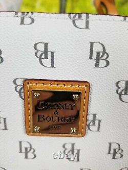 Dooney&Bourke Womens Bone White Logo Leather Tammy Tote Hand Bag New