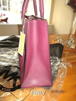 Fab Bridgette Plum/aubergine Large Leather Bag -michael Kors- Bnwt £375