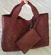 Falor Firenze Genuine Leather Hand Woven Tote F7349 Italy Nwt Authentic