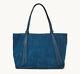 Fossil Blue Leather Tote Bag New Rrp £189 Rayna