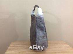 Frye Melissa Antique Pull Up Italian Leather Hobo Shoulder Bag Handbag Ice Grey