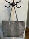 Frye Melissa Leather Shopper Tote Gray Ice- New