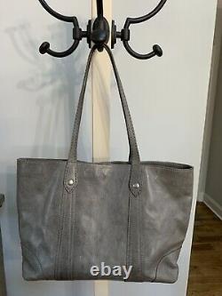 Frye Melissa Leather Shopper Tote Gray Ice- New