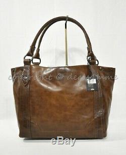 Frye Melissa Washed Leather Shoulder Bag Tote / Shopper / Work Bag in Dark Brown