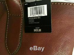 Frye Nwot Leather Ring Tote Cognac Handbag $428.00