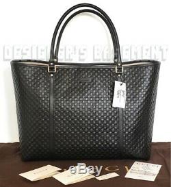 GUCCI black MICRO GUCCISSIMA snap top EXTRA LARGE TOTE shulder bag NWT Authentic