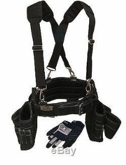 Gatorback Deluxe Carpenter's Package. Tool Belt+Suspenders+Gloves+Magnetic Clip