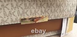 Genuine Michael Kors Jade Gusset Lg Shoulder Bag, Vanilla/acrn Gold Chain