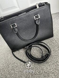 Genuine Michael Kors Sutton Saffiano Leather Large Satchel Bag BLACK