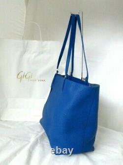 GiGi New York Tori Tote Large Leather Unlined Soft Slouchy MSRP$375 Cobalt