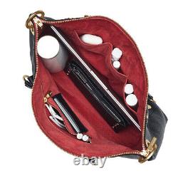 Hammitt DANIEL Large Leather Tote Bag Handbag Black Brushed Gold Red L New