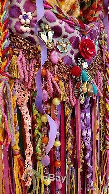 Handmade Fringe Shoulder Bag Vintage Tapestry Velvet Boho Festival Purse tmyers