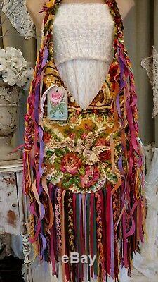 Handmade Fringe Shoulder Bag Vintage Tapestry Velvet Boho Festival Purse tmyers