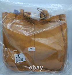 Harbour 2nd Leather Large Unlined Shoulder Tote Bag Gold Cognac NEW