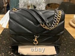 ICONIC REBECCA MINKOFF EDIE MAXI Shoulder Bag With Dual Hardware RRP $398 BN