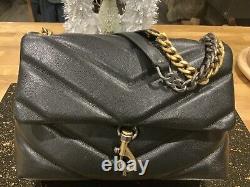 ICONIC REBECCA MINKOFF EDIE MAXI Shoulder Bag With Dual Hardware RRP $398 BN