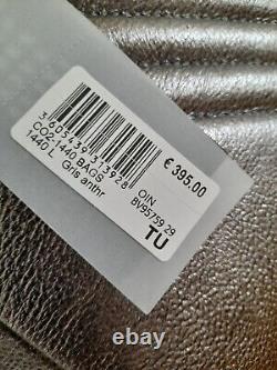 Ikks (paris) 1440 Silver Grey Metallic Quilted Chevron Tote Bag Bnwt