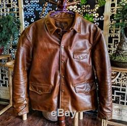 Italy Oil Wax Cowhide Vintage car coat, Luxury Mens Biker Genuine leather Jacket