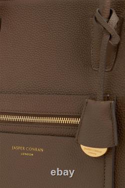 Jasper Conran Bag Womens Cross Body Leather Bucket Aubrey Taupe Wine Grain Gift
