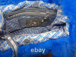 Juicy Couture Large Cobalt Blue Faux Fur Azalea Tote Bag Purse & Pouch Rrp £190