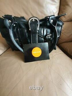 KAREN MILLEN New without signer tag Large Chunky Black Leather / Shoulder Bag