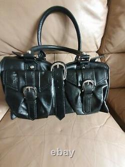 KAREN MILLEN New without signer tag Large Chunky Black Leather / Shoulder Bag
