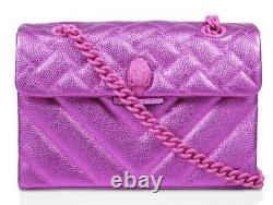 KURT GEIGER LONDON Large Kensington Drench Pink Leather Convertible Shoulder Bag