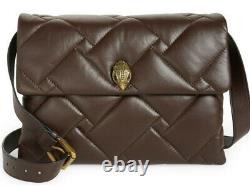 KURT GEIGER LONDON Large Kensington Soft Quilted Brown Leather Convertible Bag