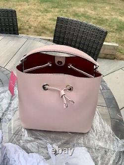 Kate Spade Eva Large Bucket Shoulder Tote Bag Leather Pink Rose Smoke