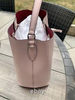 Kate Spade Eva Large Bucket Shoulder Tote Bag Leather Pink Rose Smoke