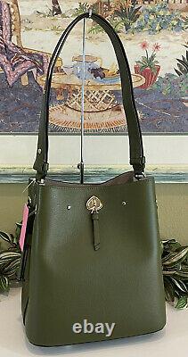 Kate Spade Marti Large Bucket Shoulder Bag Tote Purse Green Enchanted Leather