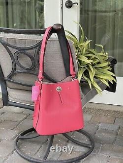 Kate Spade Marti Large Bucket Shoulder Bag Tote Purse Pink Watermelon Leather