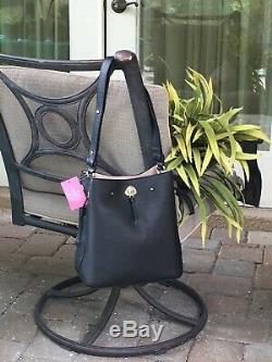 Kate Spade Marti Large Bucket Shoulder Tote Bag Black Leather Gold $399