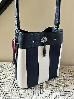 Kate Spade Marti Large Shoulder Bucket Bag Shoulder Navy Blue White Stripe NWT