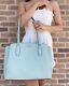 Kate Spade Monet Large Triple Compartment Tote Cloud Mist Turquoise Leather