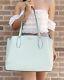 Kate Spade Monet Large Triple Compartment Tote Crystal Blue Pebbled Leather