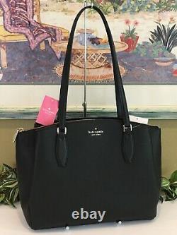 Kate Spade Monet Large Triple Compartment Tote Shoulder Bag Black Leather $399