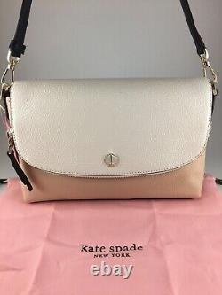 Kate Spade New York Blush Multi Leather Polly Large Convertible Crossbody Bag
