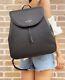 Kate Spade New York Leila Large Flap Leather Drawstring Backpack Black