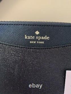 Kate Spade New York Shimmy Glitter Tote Shoulder Bag BLACK Gold Handbag NWT