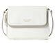 Kate Spade Run Around Large Flap Crossbody Shoulder Bag Purse In White Leather
